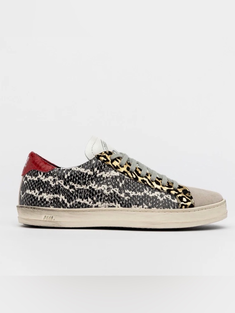 P448 John Snake-Print Low Top Lace-Up Sneakers Womens Size EU38 US7.5